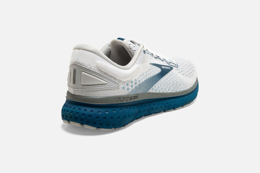 Brooks Israel Glycerin 18 Road Running Shoes Mens - White/Blue - TYO-253987